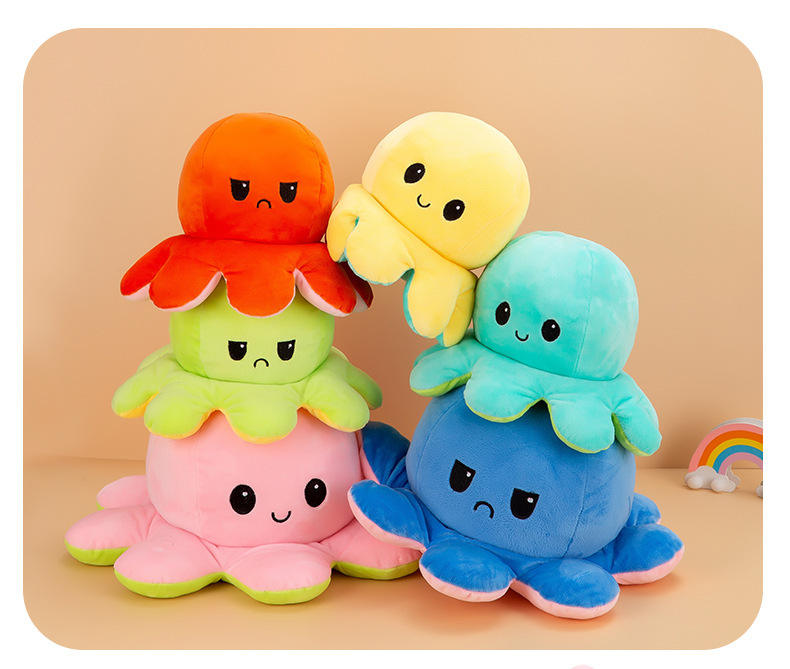 Reversible octopus plush toy