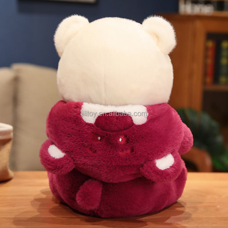 Hoodie Teddy Bear - Maroon (45cm)