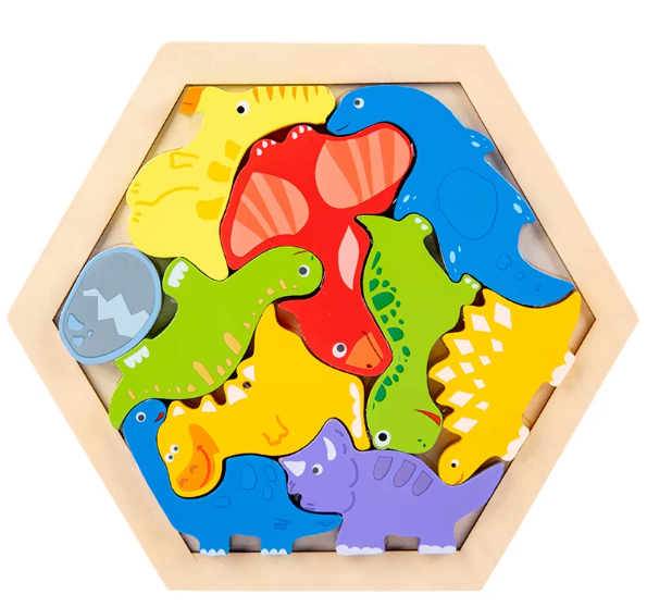 Early Education 3D Puzzle β Wooden Hexagon Shaped
