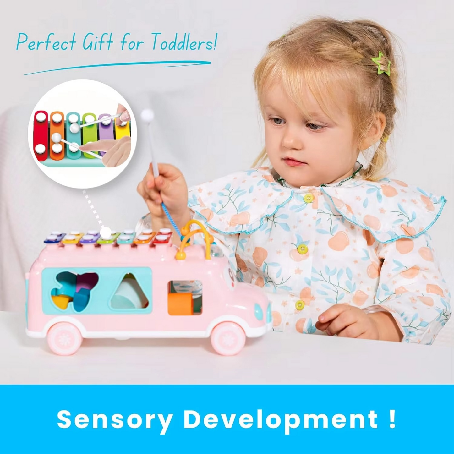Multi Functional Musical Bus Toy for Early Education
