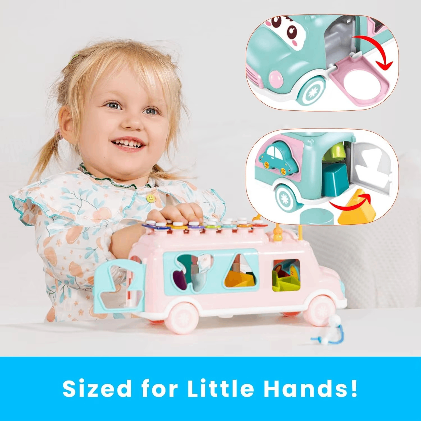 Multi Functional Musical Bus Toy for Early Education