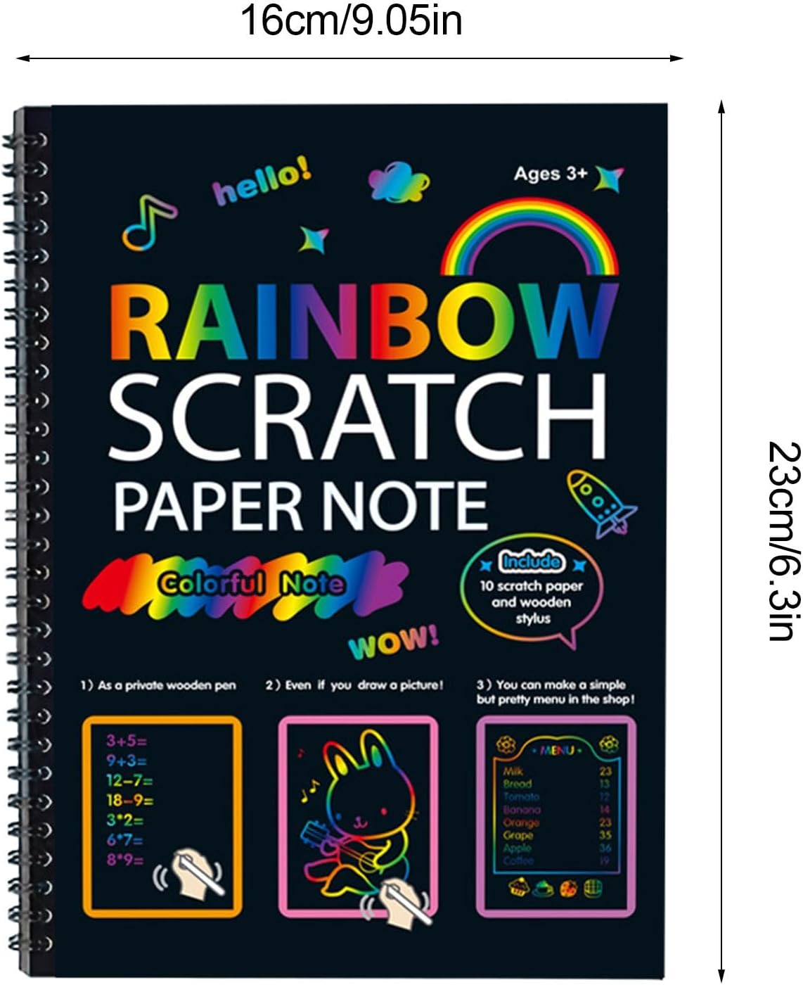 Rainbow Scratch Notebook for Kids