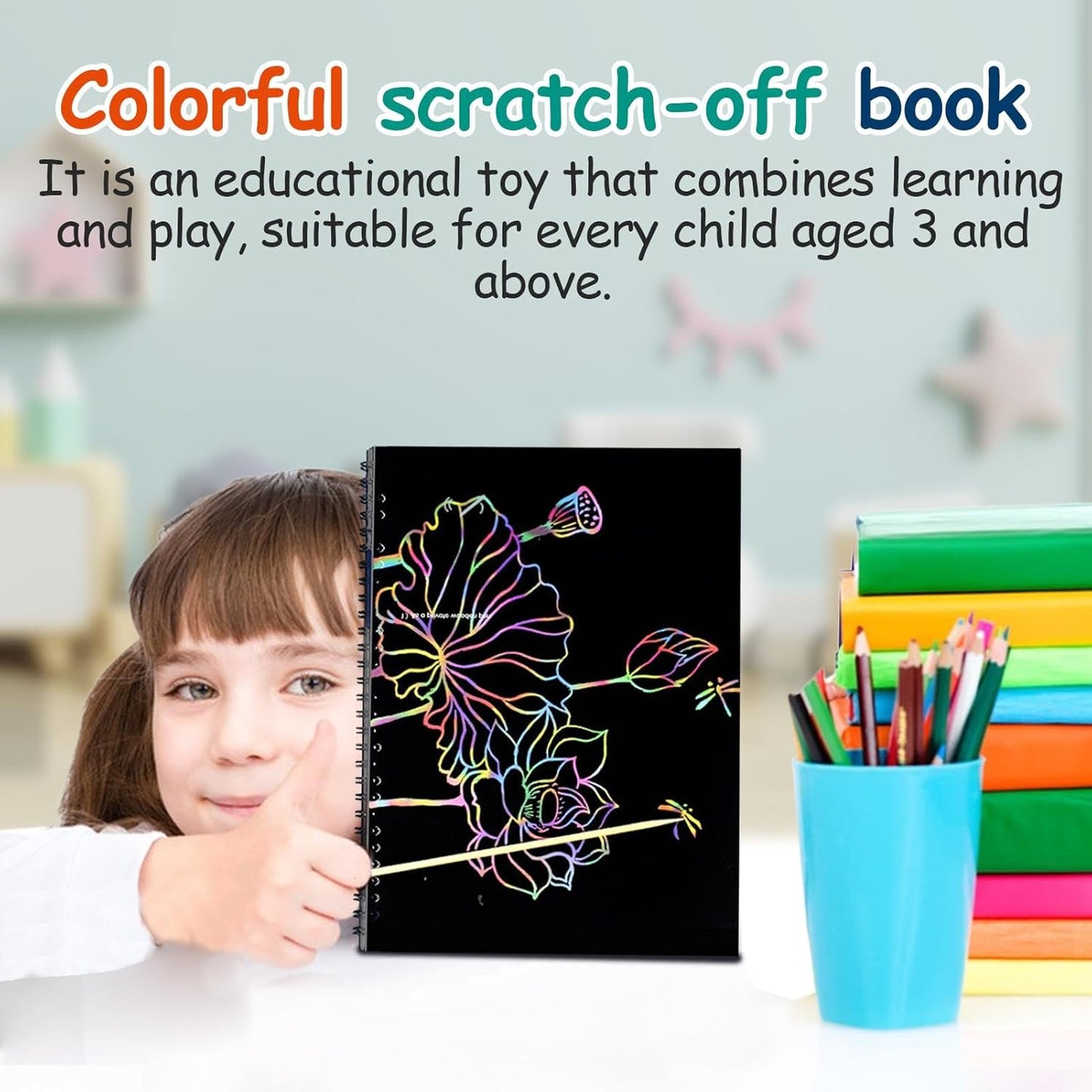 Rainbow Scratch Notebook for Kids