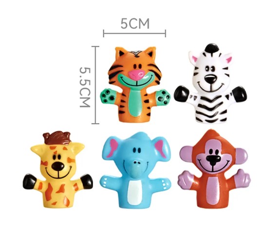 Animal Shaped Finger Puppets - 5 Pcs