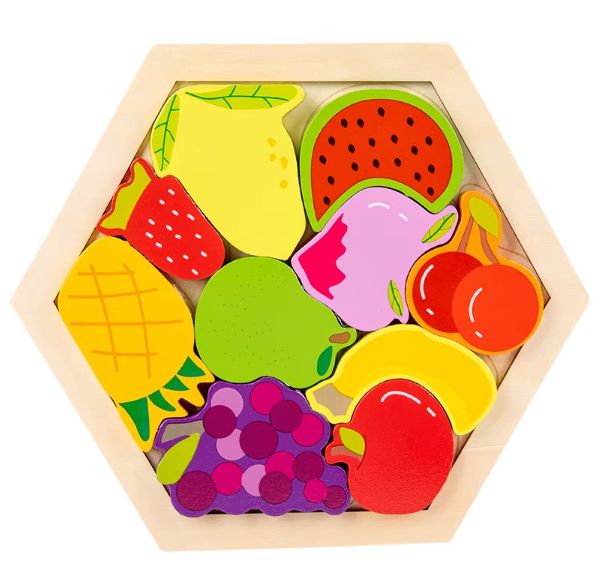 Early Education 3D Puzzle β Wooden Hexagon Shaped