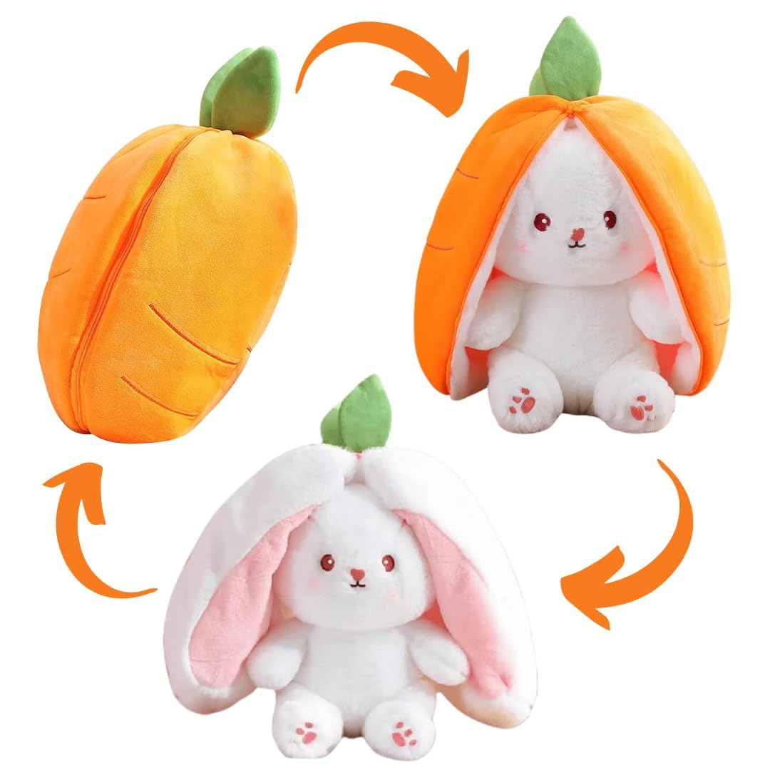 Reversible Bunny rabbit plush toy - 25cm, 35cm & 50cm