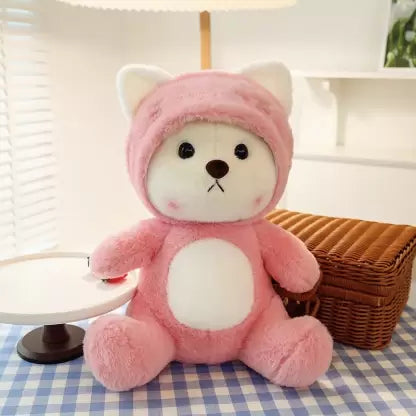 Hoodie teddy bear - pink - 30cm