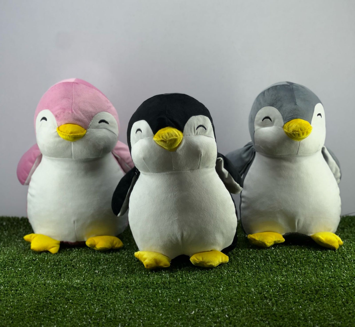 Penguin plush toy - Black, Grey & Pink- 30cm