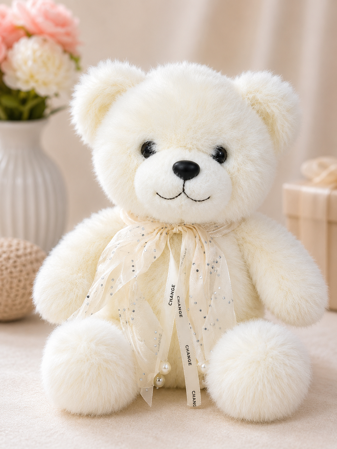 Cotton Puff Teddy - 25cm - Three Colours