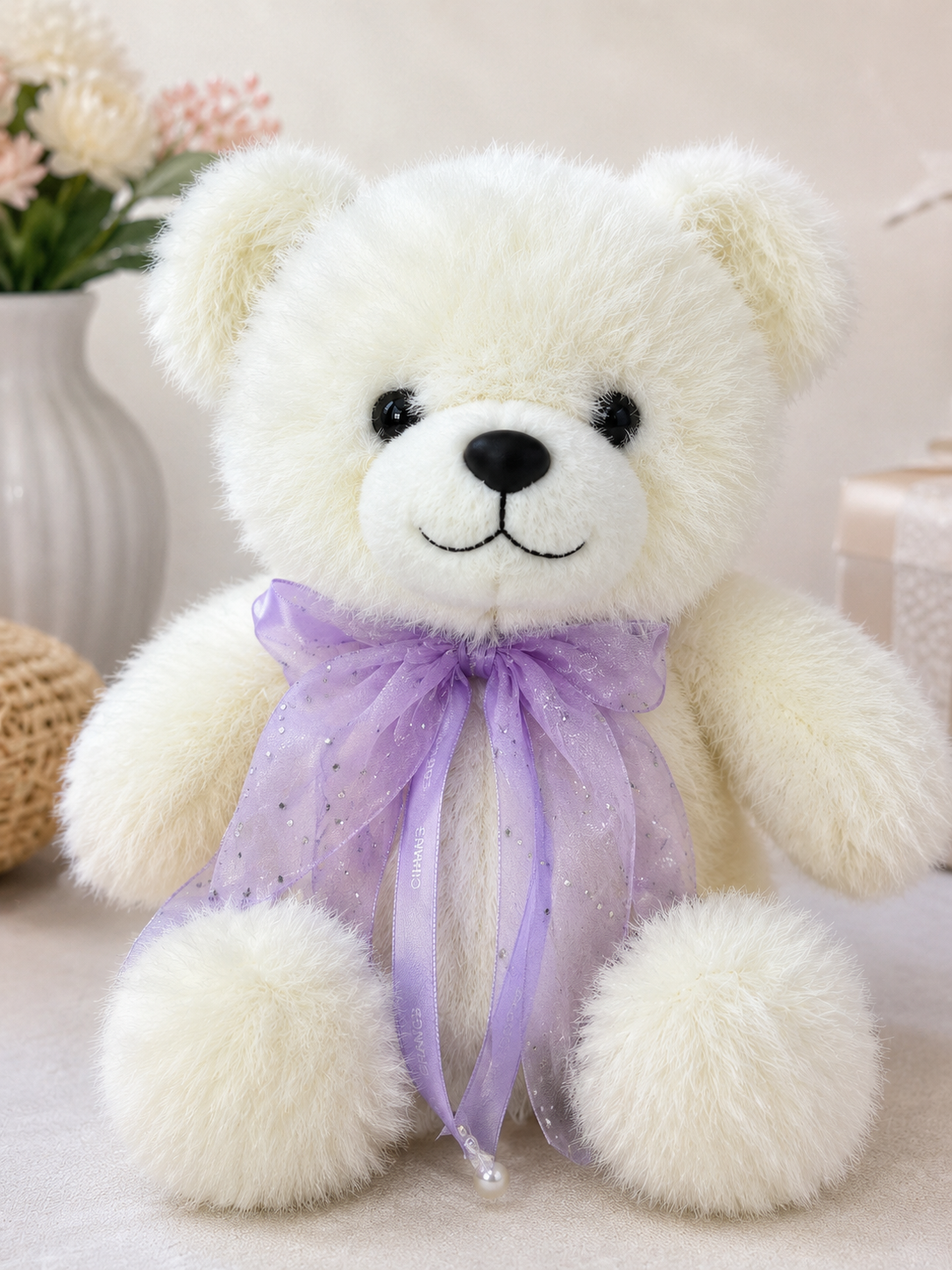 Cotton Puff Teddy - 25cm - Three Colours