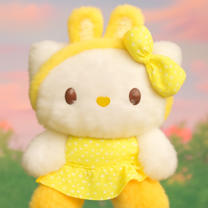 Bunny Bow Kitty Plush - 25cm - Three Colours