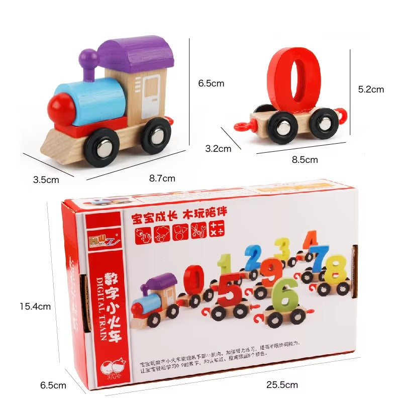 Kids Educational Digit Train – Wooden Number Learning Toy