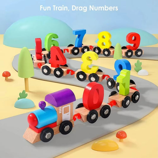 Kids Educational Digit Train – Wooden Number Learning Toy