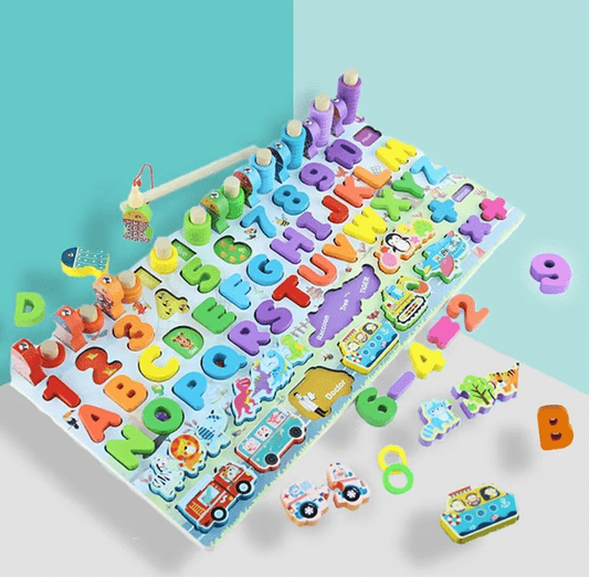 6 in 1 Wooden Montessori Learning Board – Alphabet & Number Fun!