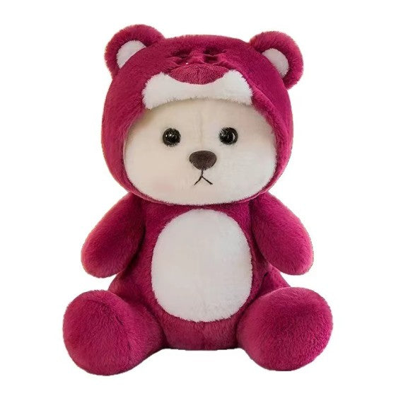 Hoodie Teddy Bear - Maroon (45cm)