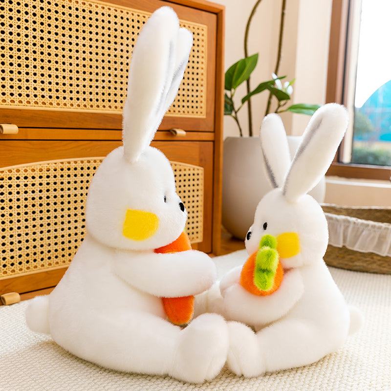 Carrot Hug Bunny Plushie - Two Sizes