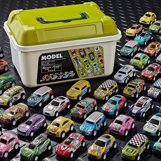 Metal Race Cars Set with Storage Box- 30 Pcs