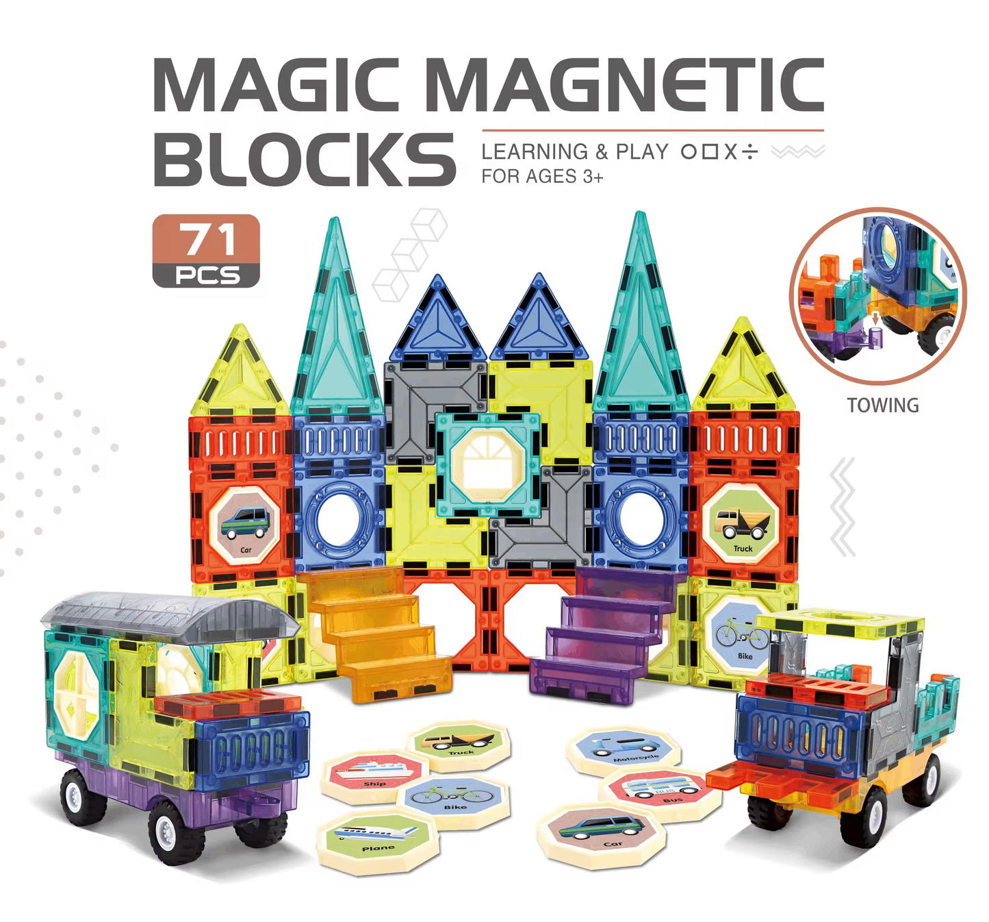 Magic Magnetic Blocks - 71 Pcs