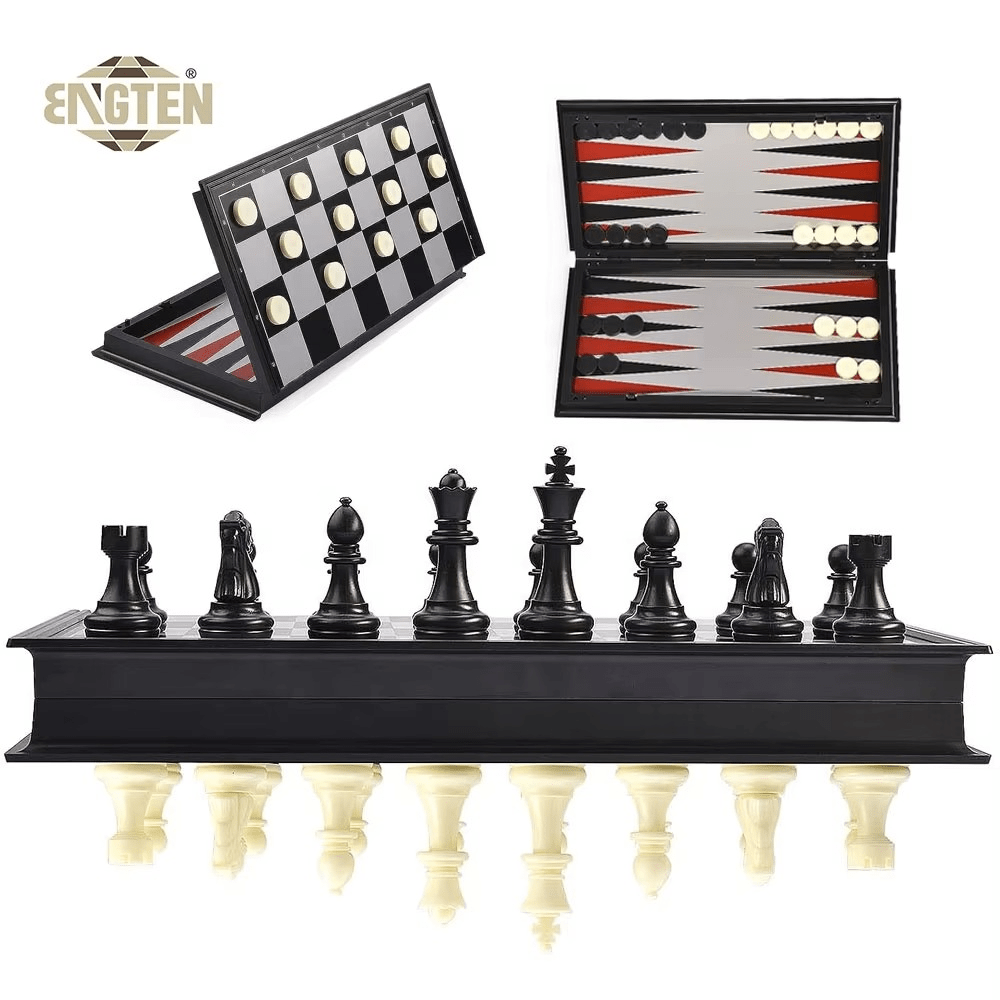 3 in 1 Magnetic Game Board (Chess, Checkers, Backgammon)