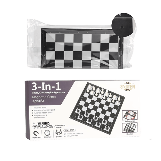 3 in 1 Magnetic Game Board (Chess, Checkers, Backgammon)