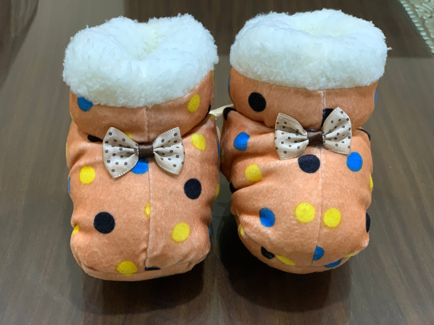 Girls printed woolen booties 6-14 months