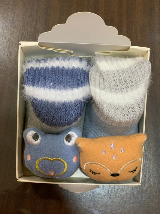 Two pairs of character woolen socks 6 to 12 months