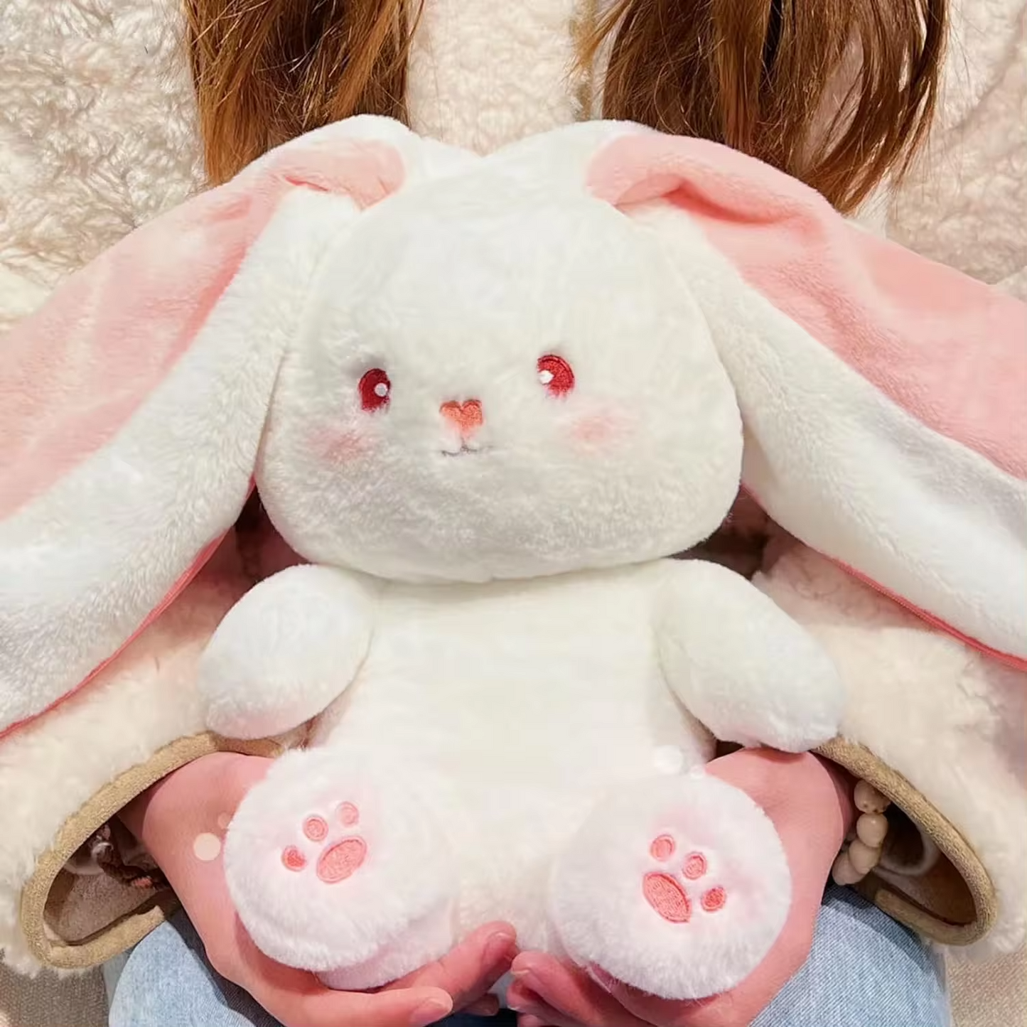 Reversible Bunny rabbit plush toy - 25cm & 35cm