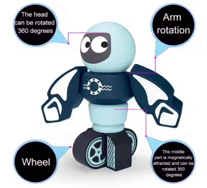 Magnetic Space Robot Blocks Educational Toy for Kids
