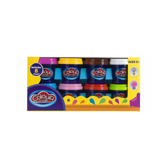 Colour Dough Set - 8 Cans of Colourful Modeling Clay