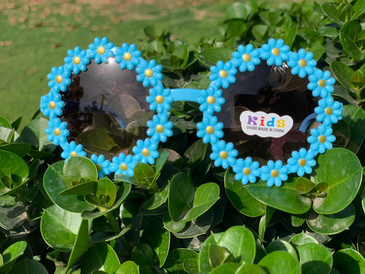 Kids Flower shaped round sunglasses