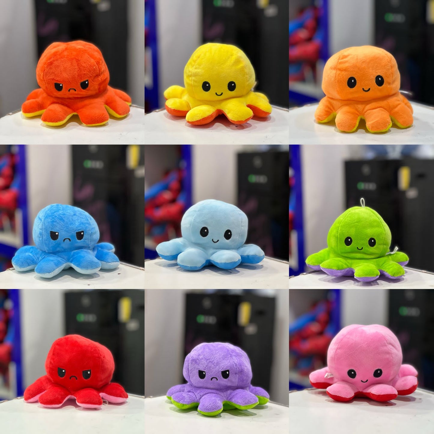 Reversible octopus plush toy