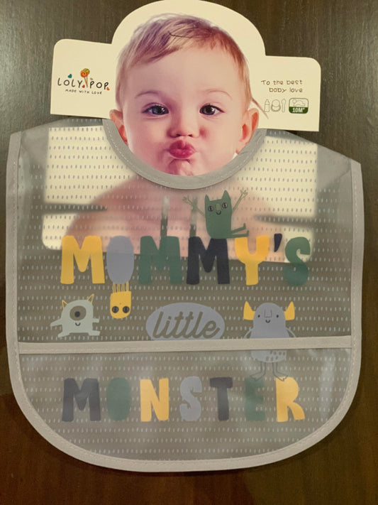 Silicone baby bib with pouch 10 months+