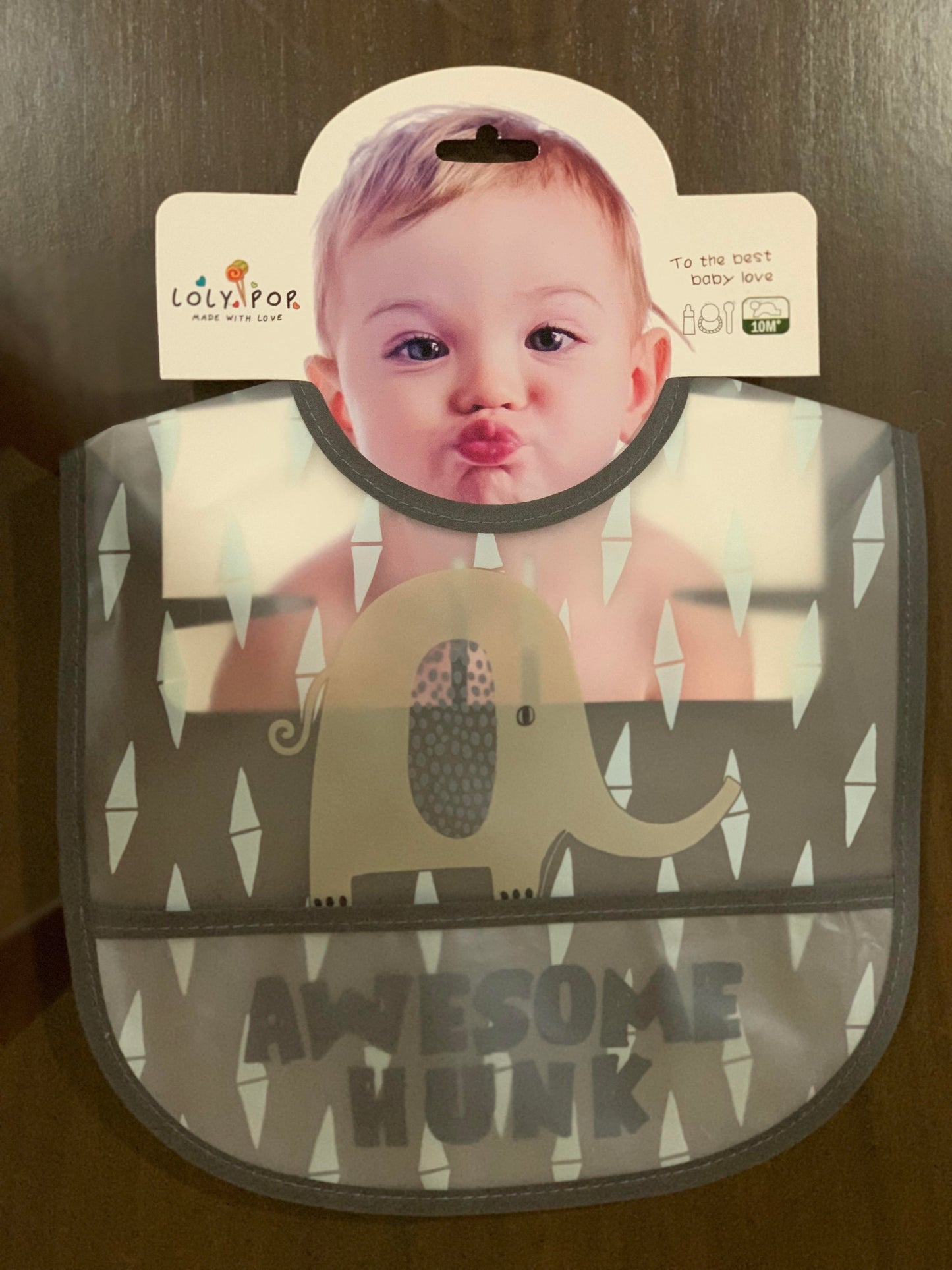 Silicone baby bib with pouch 10 months+