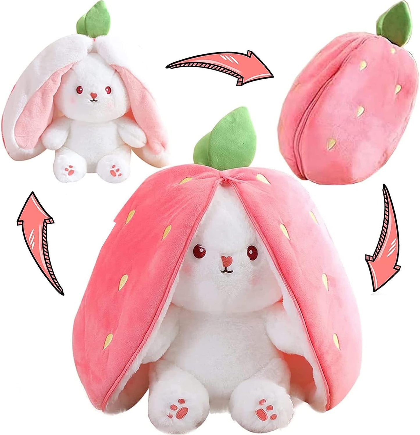 Reversible Bunny rabbit plush toy - 25cm & 35cm