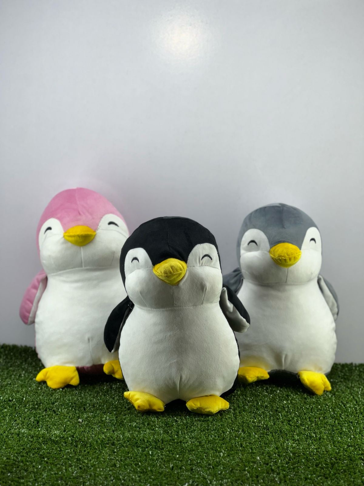 Penguin plush toy - Black, Grey & Pink- 30cm