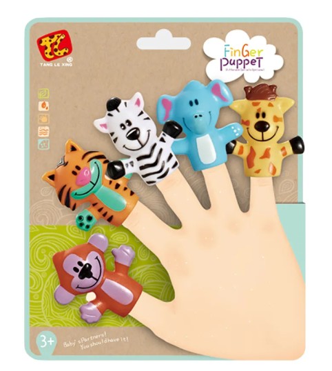 Animal Shaped Finger Puppets - 5 Pcs
