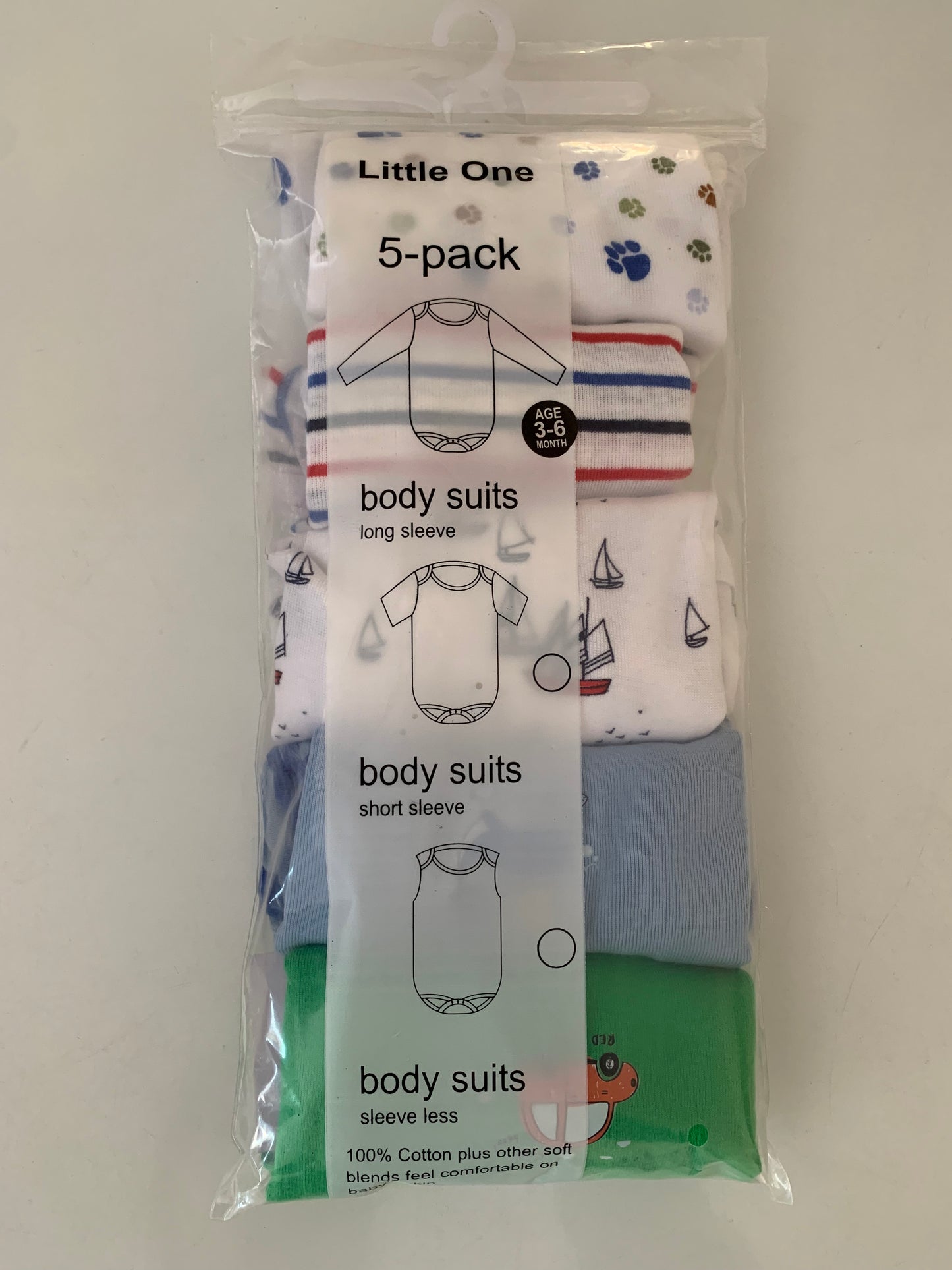 Body suits pack of 5 long sleeves 0-24 months