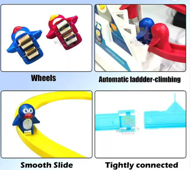 Penguin climbing stairs toy