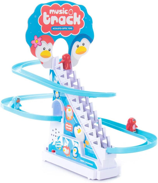 Penguin climbing stairs toy