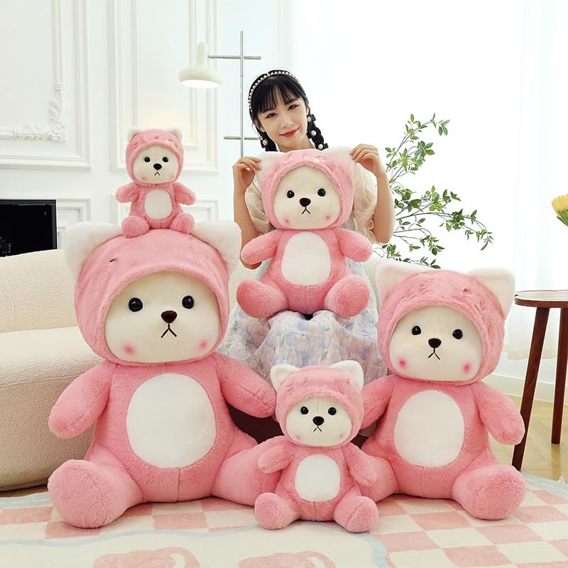 Hoodie teddy bear - pink - 30cm