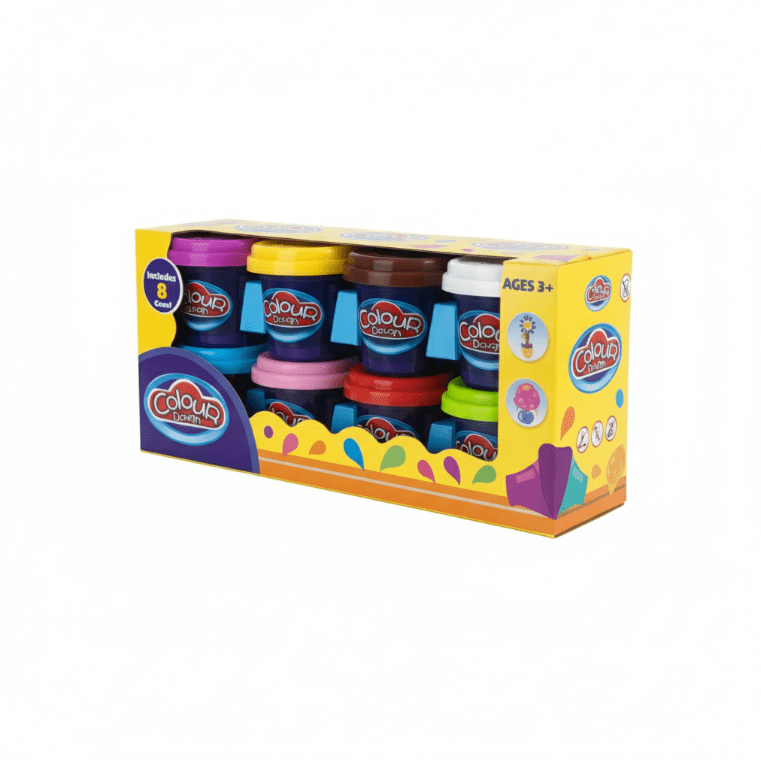 Colour Dough Set - 8 Cans of Colourful Modeling Clay