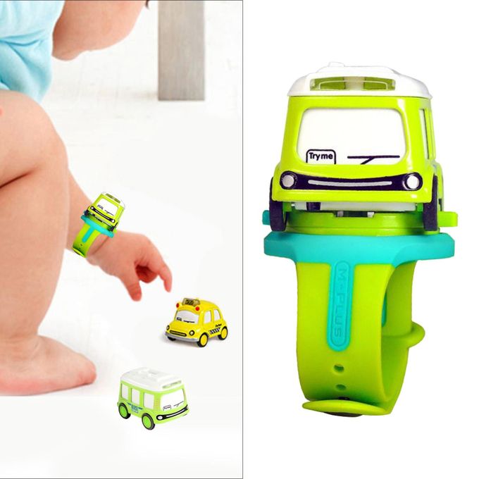 Digital watch mini toy car with light and sound