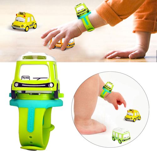 Digital watch mini toy car with light and sound