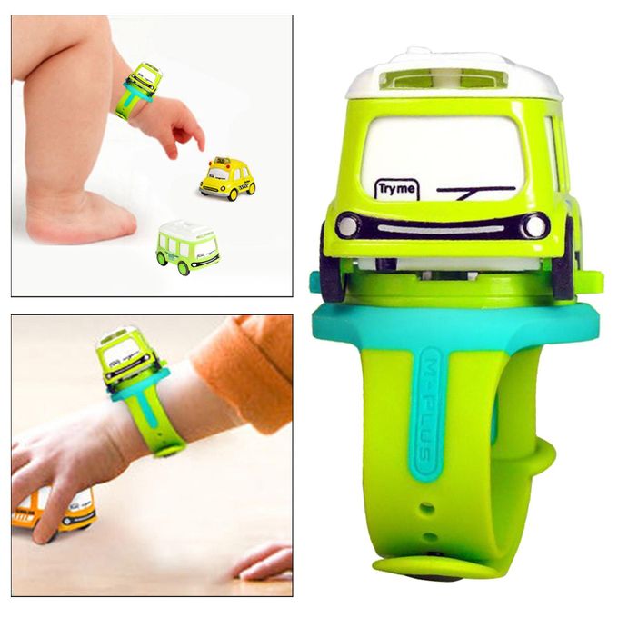 Digital watch mini toy car with light and sound