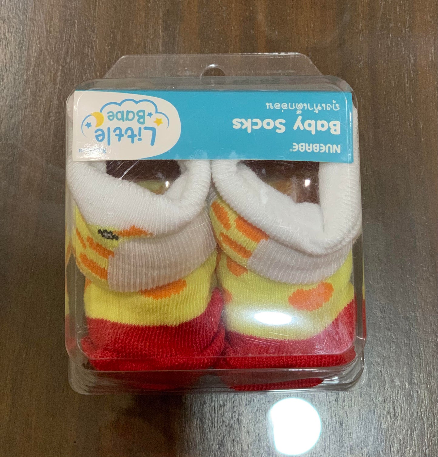 Newborn printed socks yellow colour 0-3 months