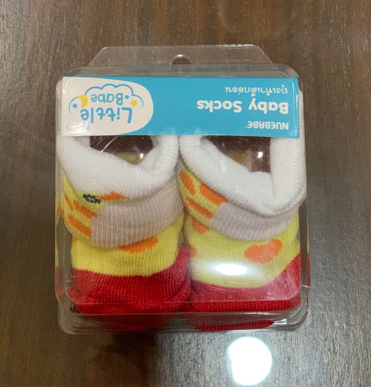 Newborn printed socks yellow colour 0-3 months